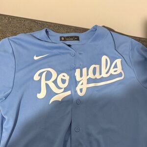 Nike Light Blue Royals Button-Up Jersey